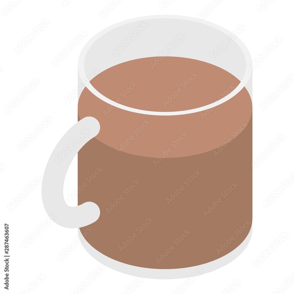 Cocoa mug icon. Isometric of cocoa mug vector icon for web design isolated on white background Cocoa mug icon. Isometric of cocoa mug vector icon for web design isolated on white background