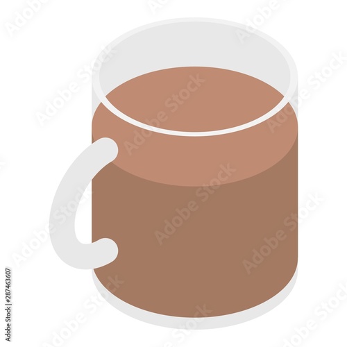 Cocoa mug icon. Isometric of cocoa mug vector icon for web design isolated on white background