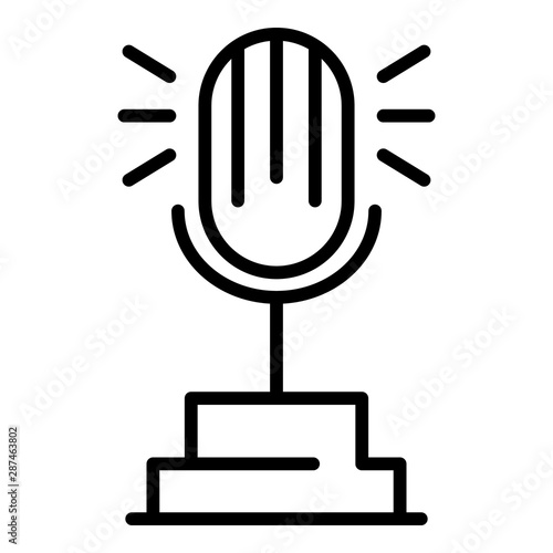 Microphone radio ester icon. Outline microphone radio ester vector icon for web design isolated on white background