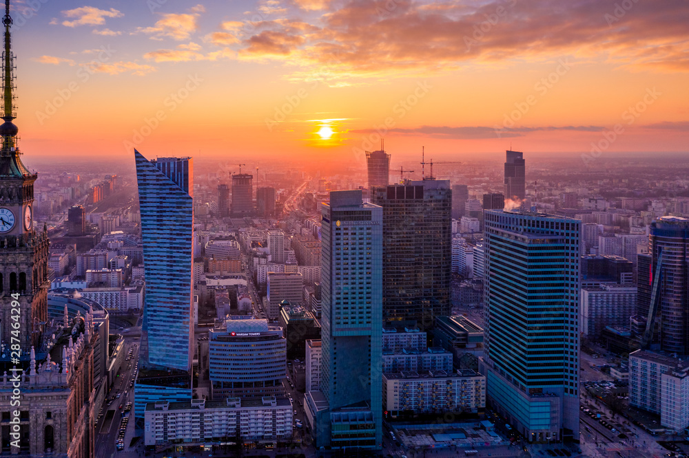 Fototapeta premium Warszawa z lotu ptaka