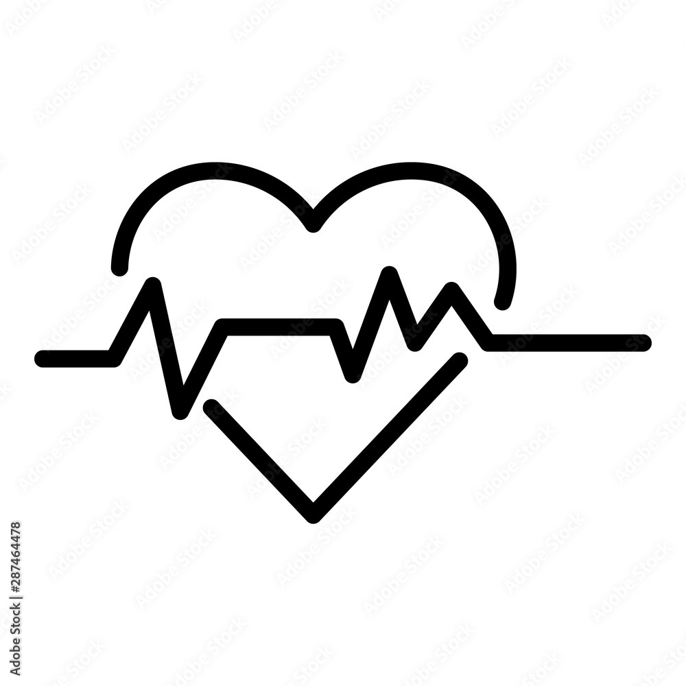 Heart pulse icon. Outline heart pulse vector icon for web design isolated on white background Heart pulse icon. Outline heart pulse vector icon for web design isolated on white background