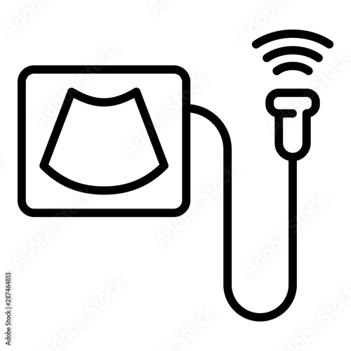 Ultrasound scanner screen icon. Outline ultrasound scanner screen vector icon for web design isolated on white background