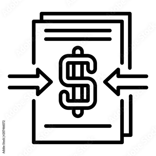 Cash profit icon. Outline cash profit vector icon for web design isolated on white background
