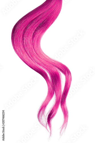 Pink hair, isolated on white background