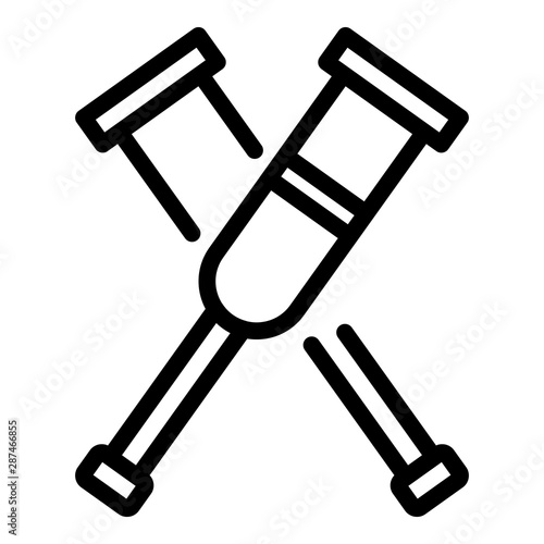 Crutches icon. Outline crutches vector icon for web design isolated on white background