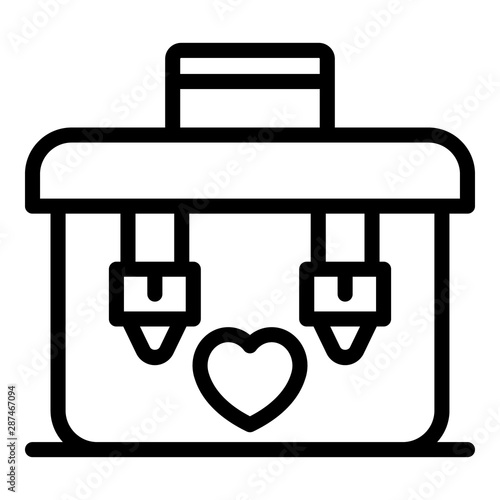 Organ transplant box icon. Outline organ transplant box vector icon for web design isolated on white background
