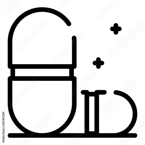 Oval pills icon. Outline oval pills vector icon for web design isolated on white background