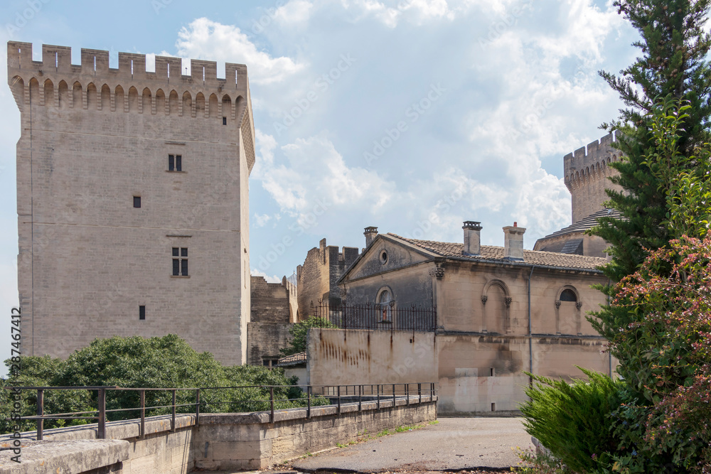 The Palais des Papes, historical medieval Gothic palace and former papal residence in Avignon, Southern France The Palais des Papes, historical medieval Gothic palace and former papal residence in Avignon, Southern France