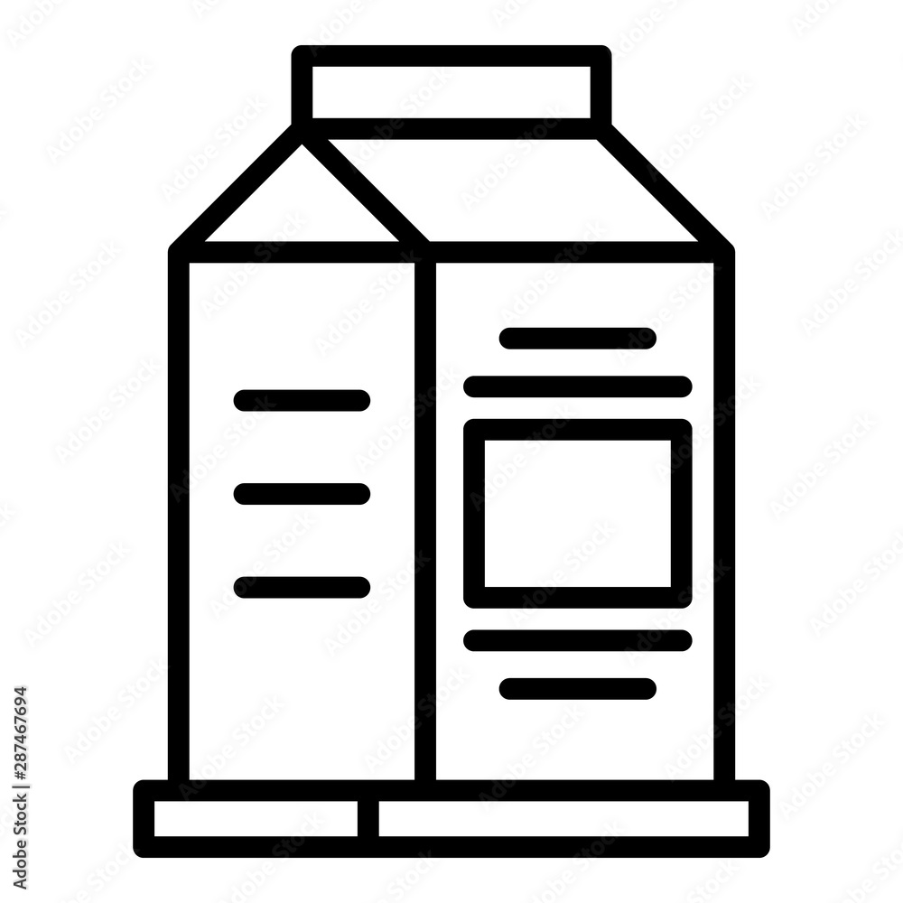 Carton of milk icon. Outline carton of milk vector icon for web design isolated on white background Carton of milk icon. Outline carton of milk vector icon for web design isolated on white background