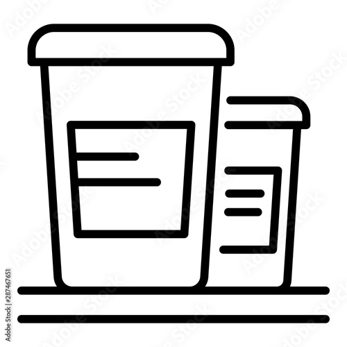 Two cups of sour cream icon. Outline two cups of sour cream vector icon for web design isolated on white background