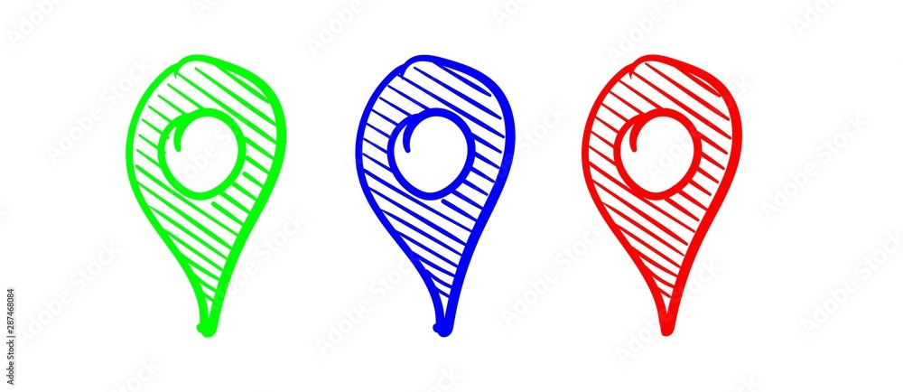 Set of Colorful Map Markers