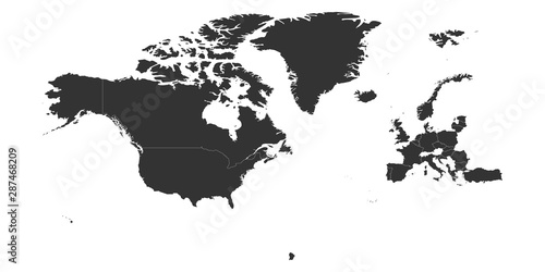 North Atlantic Treaty Organization, NATO, member countries map.