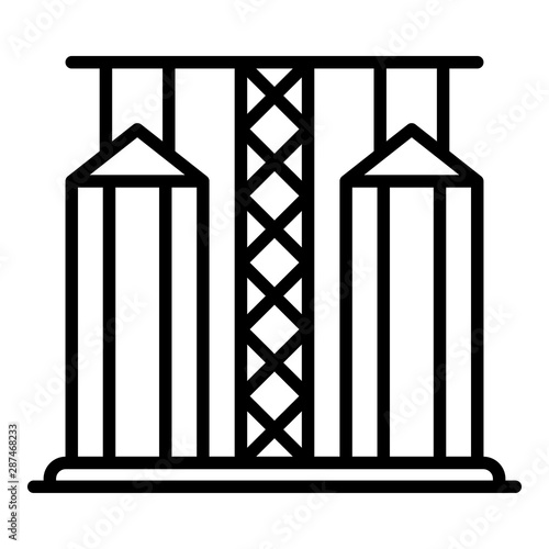 Grain elevator icon. Outline grain elevator vector icon for web design isolated on white background