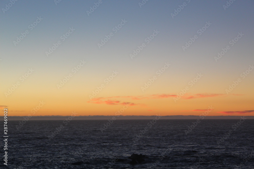  Quiet and peacefull landscape - background with sunset and sea