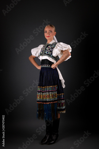 Slovak folk costume Slovak folklore. 