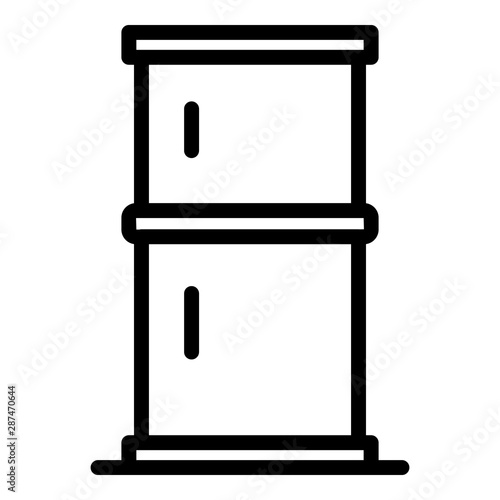 Two chamber refrigerator icon. Outline two chamber refrigerator vector icon for web design isolated on white background