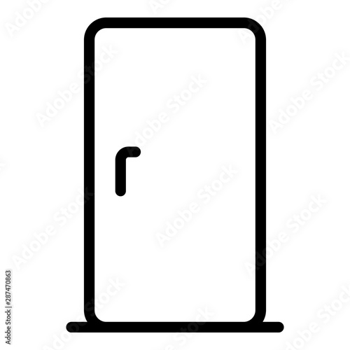 Kitchen fridge icon. Outline kitchen fridge vector icon for web design isolated on white background