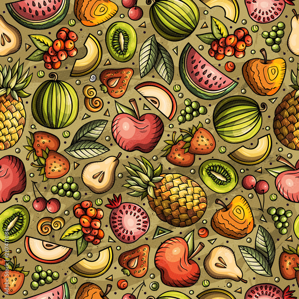 Cartoon hand-drawn Diet food seamless pattern Cartoon hand-drawn Diet food seamless pattern