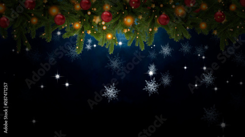 Empty dark, winter scene wi...