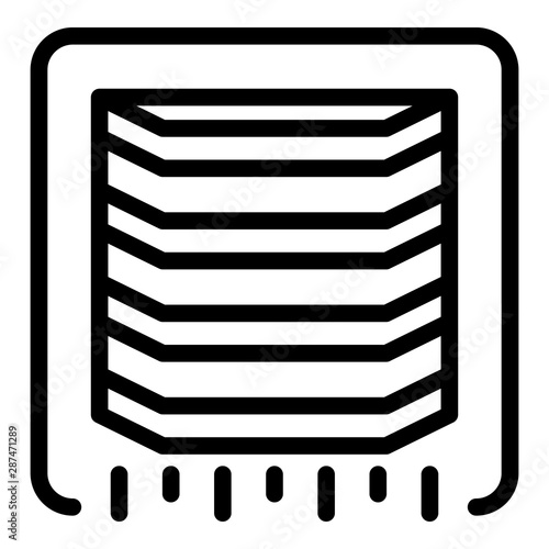 Ventilation grill icon. Outline ventilation grill vector icon for web design isolated on white background
