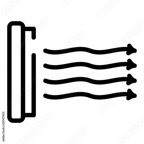 Exhaust fan side view icon. Outline exhaust fan side view vector icon for web design isolated on white background