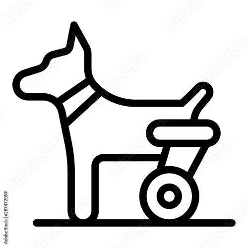 Dog hind legs trolley icon. Outline dog hind legs trolley vector icon for web design isolated on white background