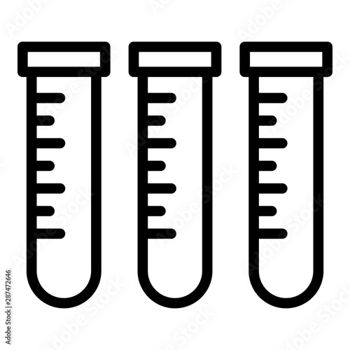 Veterinary test tubes icon. Outline veterinary test tubes vector icon for web design isolated on white background