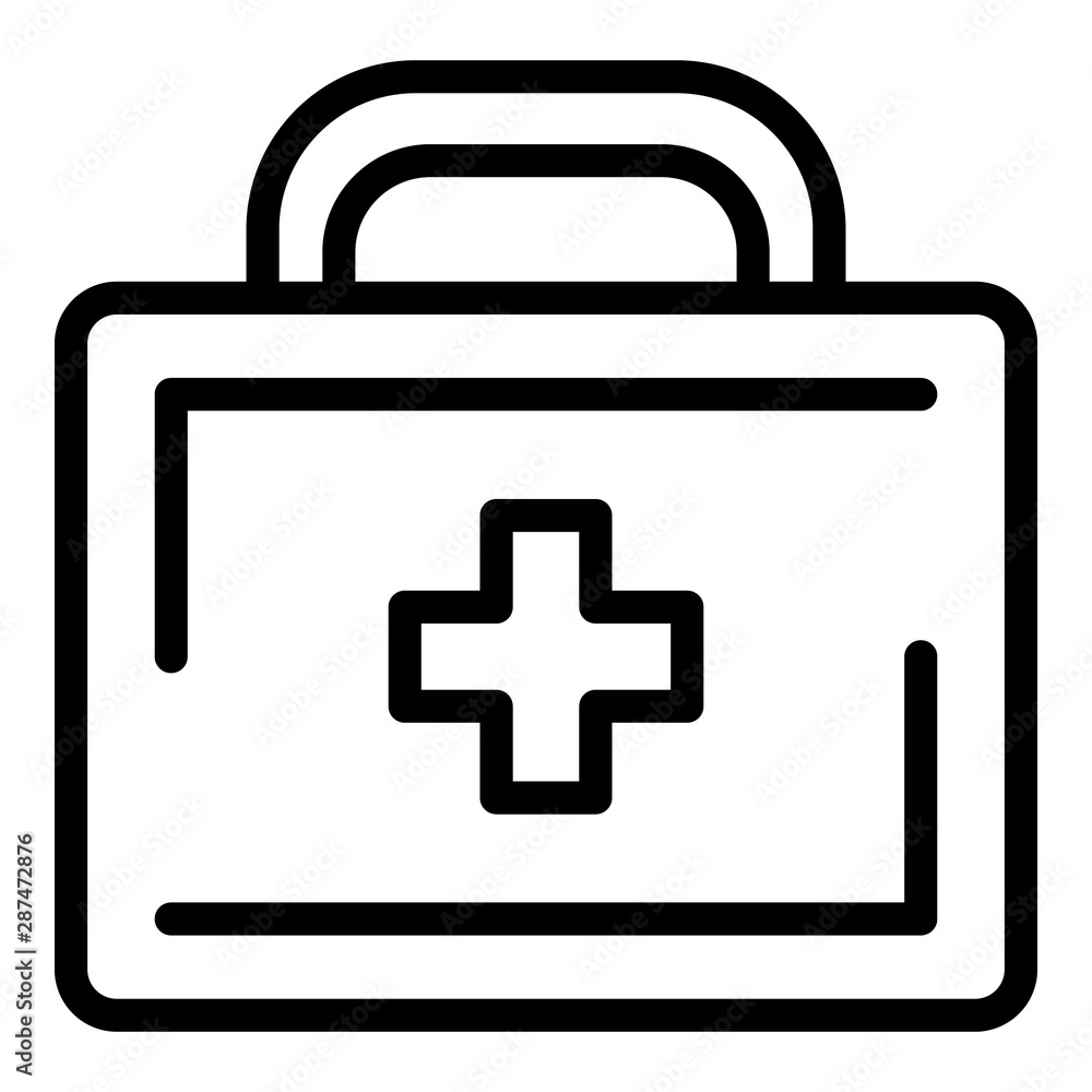 Suitcase with medicines icon. Outline suitcase with medicines vector icon for web design isolated on white background Suitcase with medicines icon. Outline suitcase with medicines vector icon for web design isolated on white background