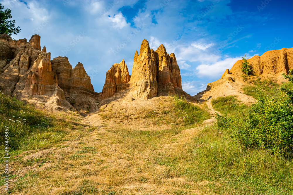 Fototapeta premium Sand pyramids in Foca, Bosnia and Herzegovina