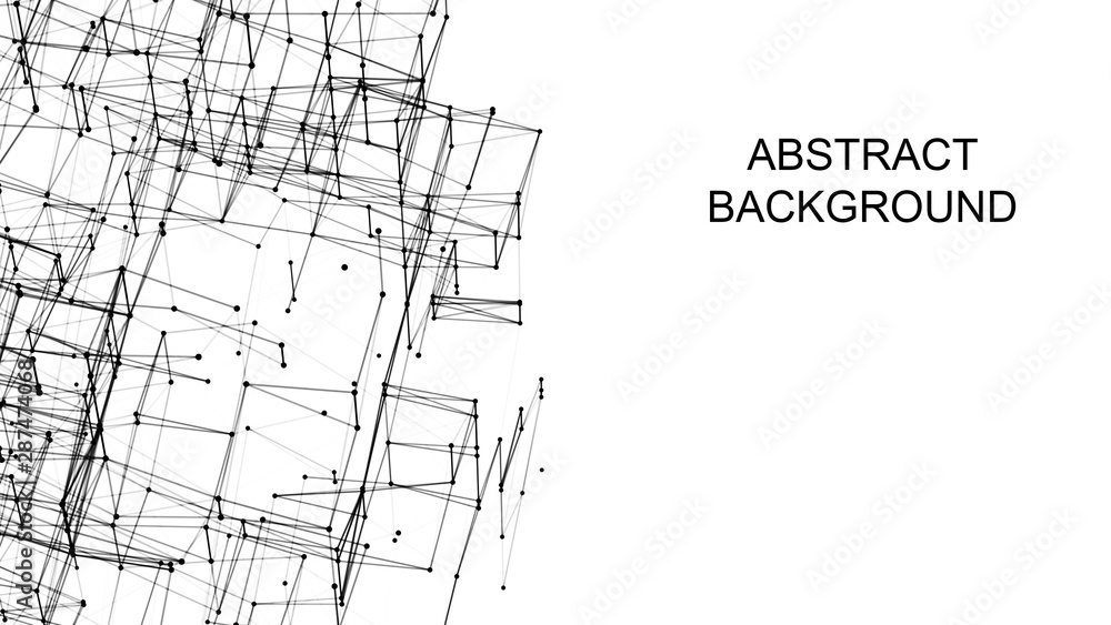 Obraz premium Polygonal white background with connecting dots and lines. Network connection structure. Plexus effect. 3d rendering.