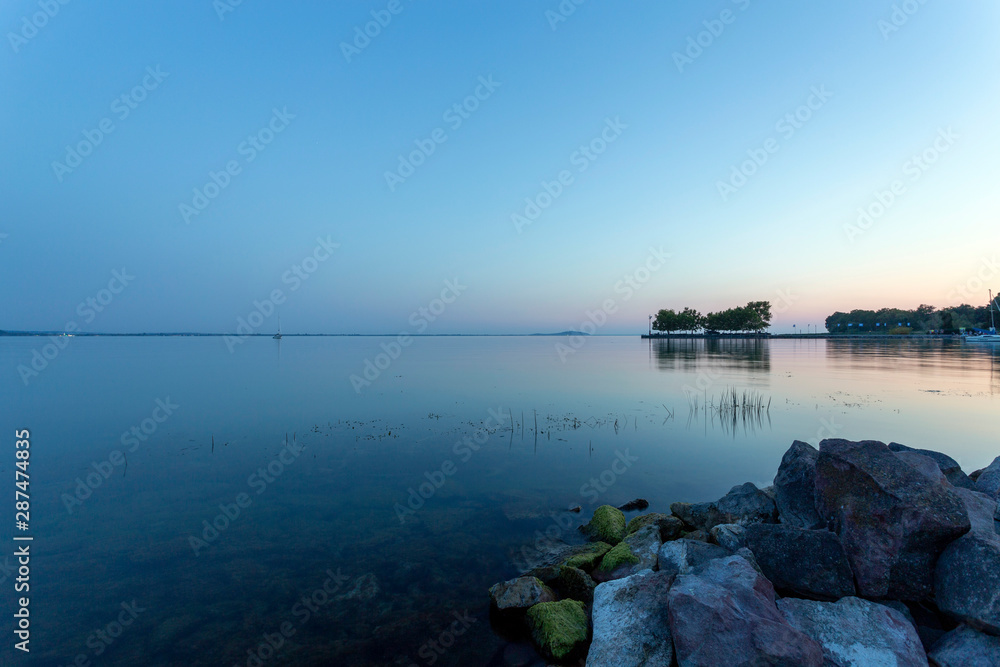 Lake Balaton at Revfulop on a summer evening.