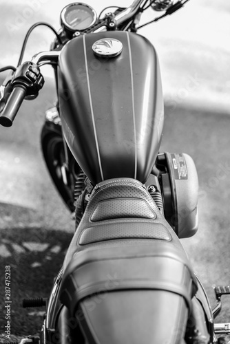 motorcycle parked on the street photo