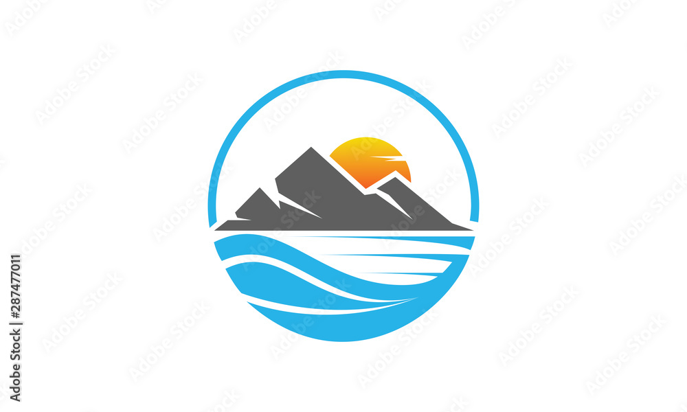 Fototapeta premium Mountain island logo