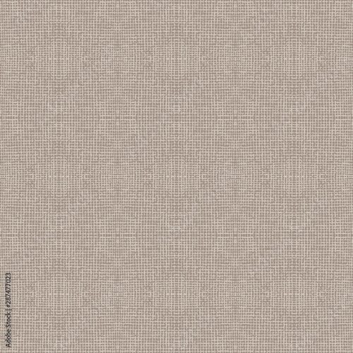 Hand drawn fabric textile seamless pattern. Burlap hessian fibre textured in brown, gray, ecru neutral tones. All over print for home decor, fashion, zakka stationery, wallpaper. Vector swatch repeat.