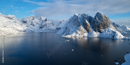 Landscape of winter lofoten taken from the drone © Piotr Krzeslak
