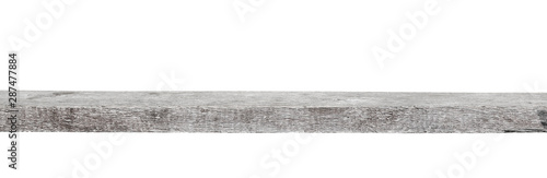 old wooden shelf on an isolated white background