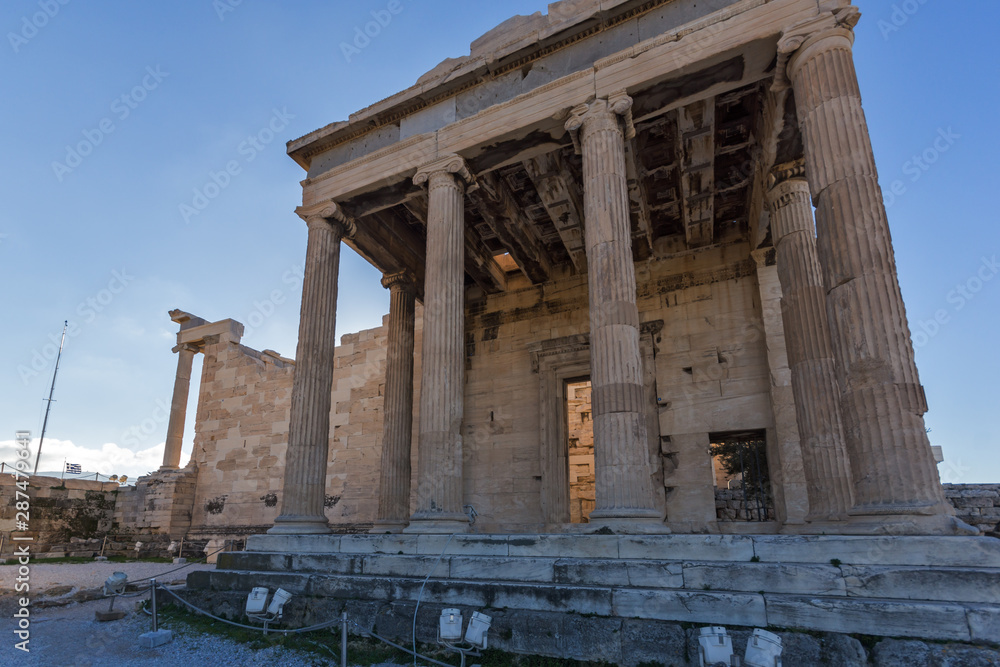 Temple The Erechtheion at Acropolis of Athens, Greece