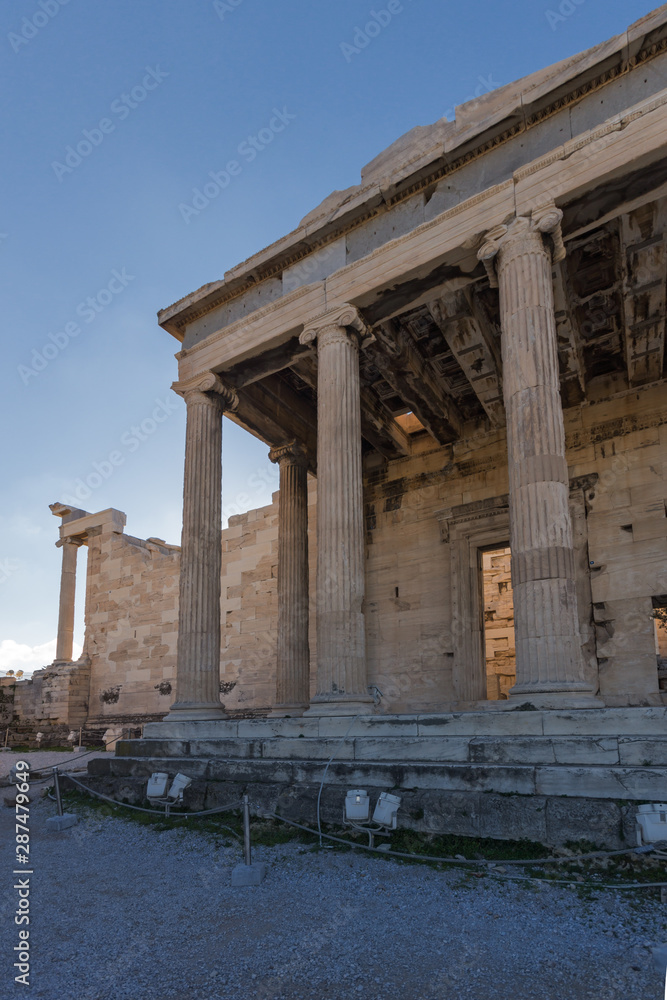 Temple The Erechtheion at Acropolis of Athens, Greece