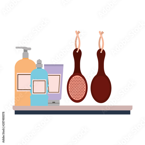 professional hairdressing tools on white background