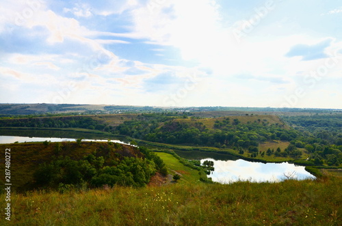  The Mius River flows into the Shterovskoye reservoir in two channels.