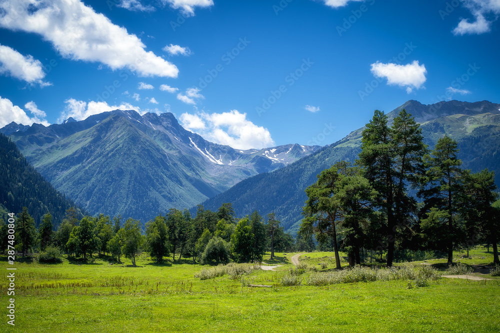 Nature mountains landscape in the summer day