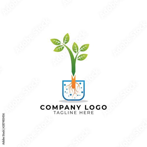 Grafting and budding plants logo vector icon ilustration, multiply plants with adventitious shoots, cuttage plant