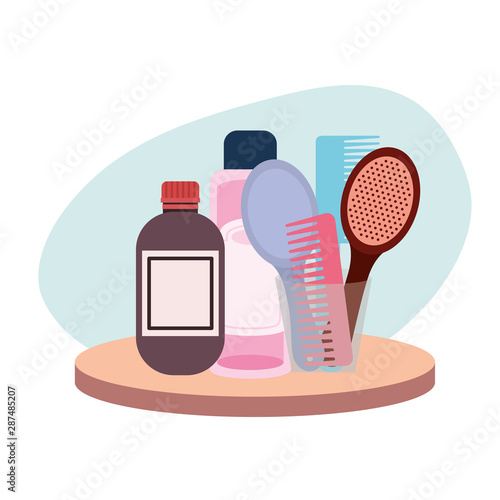 professional hairdressing tools on white background