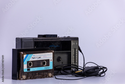 80'S old music listening equipment photo