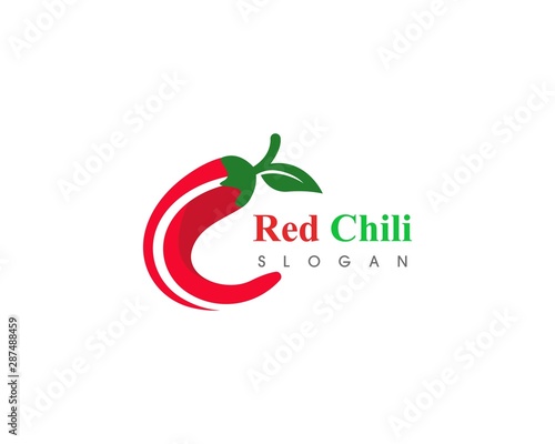 Red hot natural chili icon Template vector Illustration