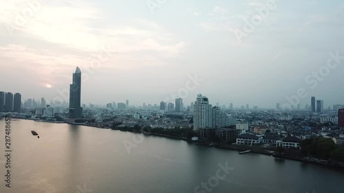 city sky tower downtown river bangkok thailand asia