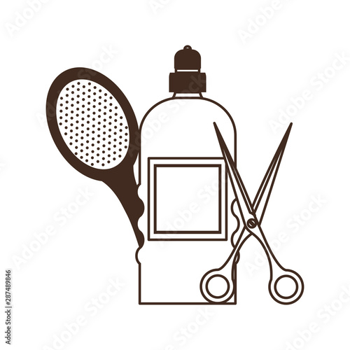 professional hairdressing tools on white background