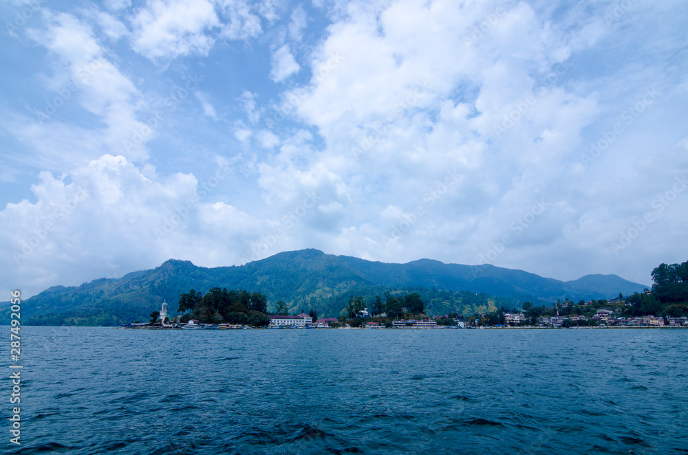 Obraz premium Panoramic view of Lake Toba in North Sumatra Indonesia