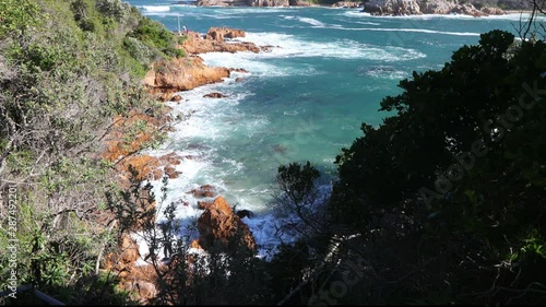 A beautiful summers day overlooking the Knysna Heads from a viewpoint of the Indian Ocean, Coney glen and the estuary photo