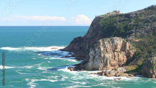 A beautiful summers day overlooking the Knysna Heads from a viewpoint of the Indian Ocean, Coney glen and the estuary photo